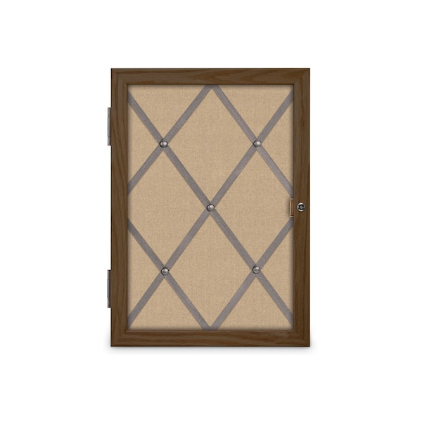 Sliding Door 16" Wood Framed Display Cas, UVDC1649-OAK-BUFF